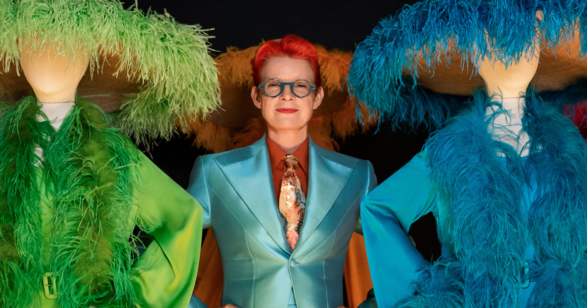 Sandy Powell Close Up with Two of her Costume Creations